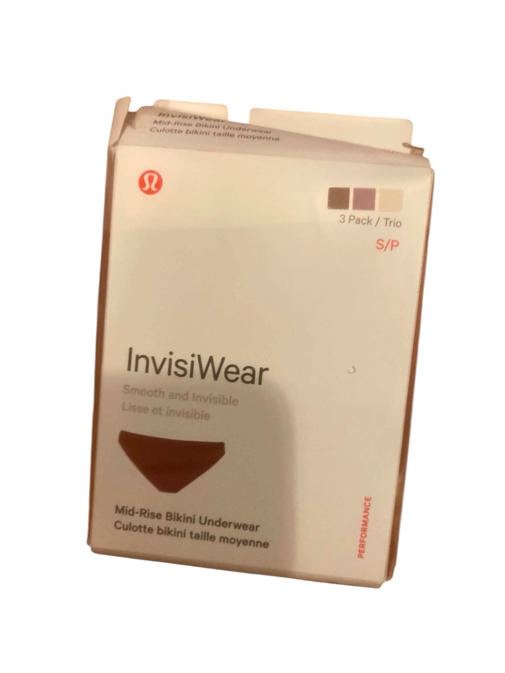 NWT Lululemon InvisiWear Mid-Rise Bikini Underwear Size Small BURGUNDY BAY MULTI